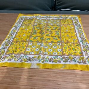 Floral Yellow and White Scarf